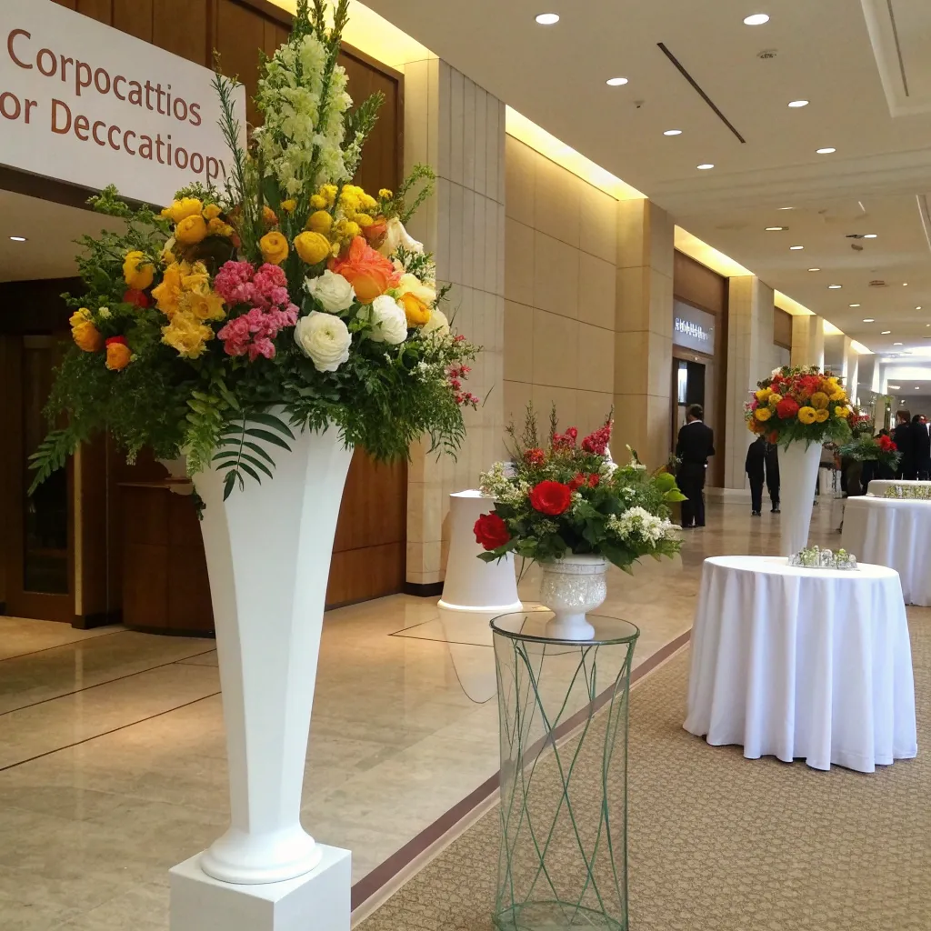 Professional floral decorations for corporate events